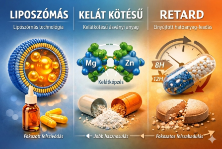 Lipószómás, chelát, retard – mit jelentenek ezek a kifejezések az étrend-kiegészítők címkéjén?